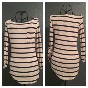 Striped 3/4 Sleeve Blouse
